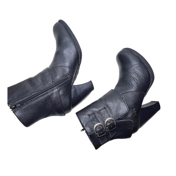 BOC Women's 6.5 Black Traipse Pebbled Leather Heeled Buckle Boot - Picture 6 of 10